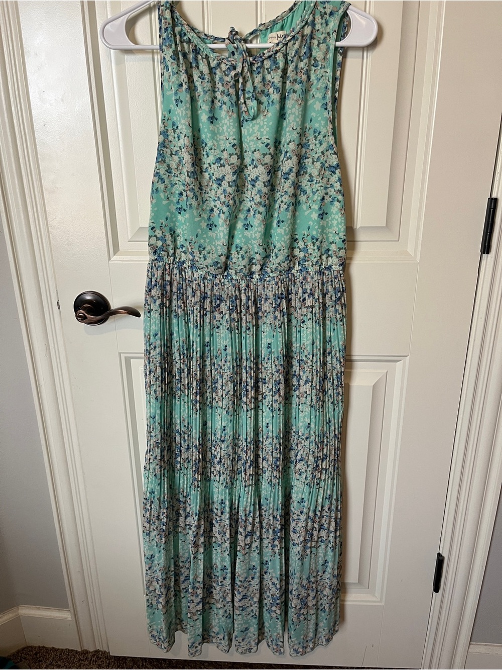 Maison Jules Mint Green Floral Midi Dress